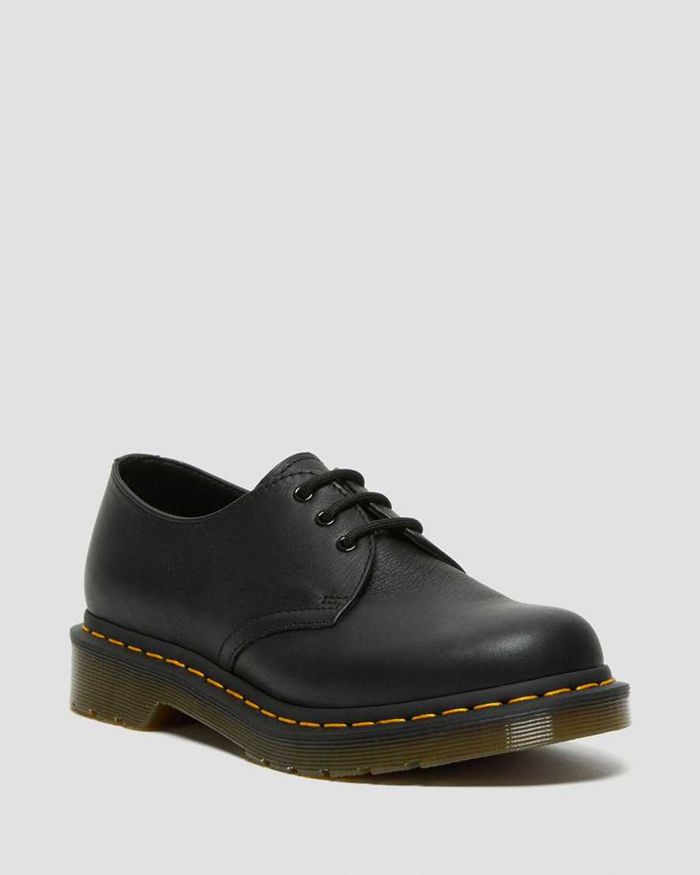 Dr Martens Womens 1461 Virginia Leather Oxfords Black - 92851JWYT